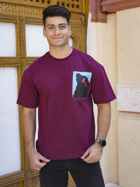 Serves Oversize T-shirt in burgundy