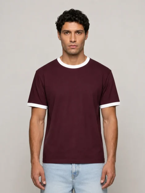 ringer burgundy t-shirt