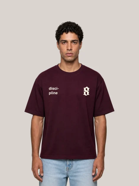 discipline burgundy t-shirt